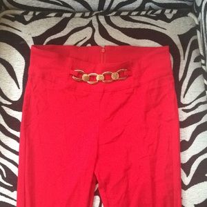 Bright red stylish pants